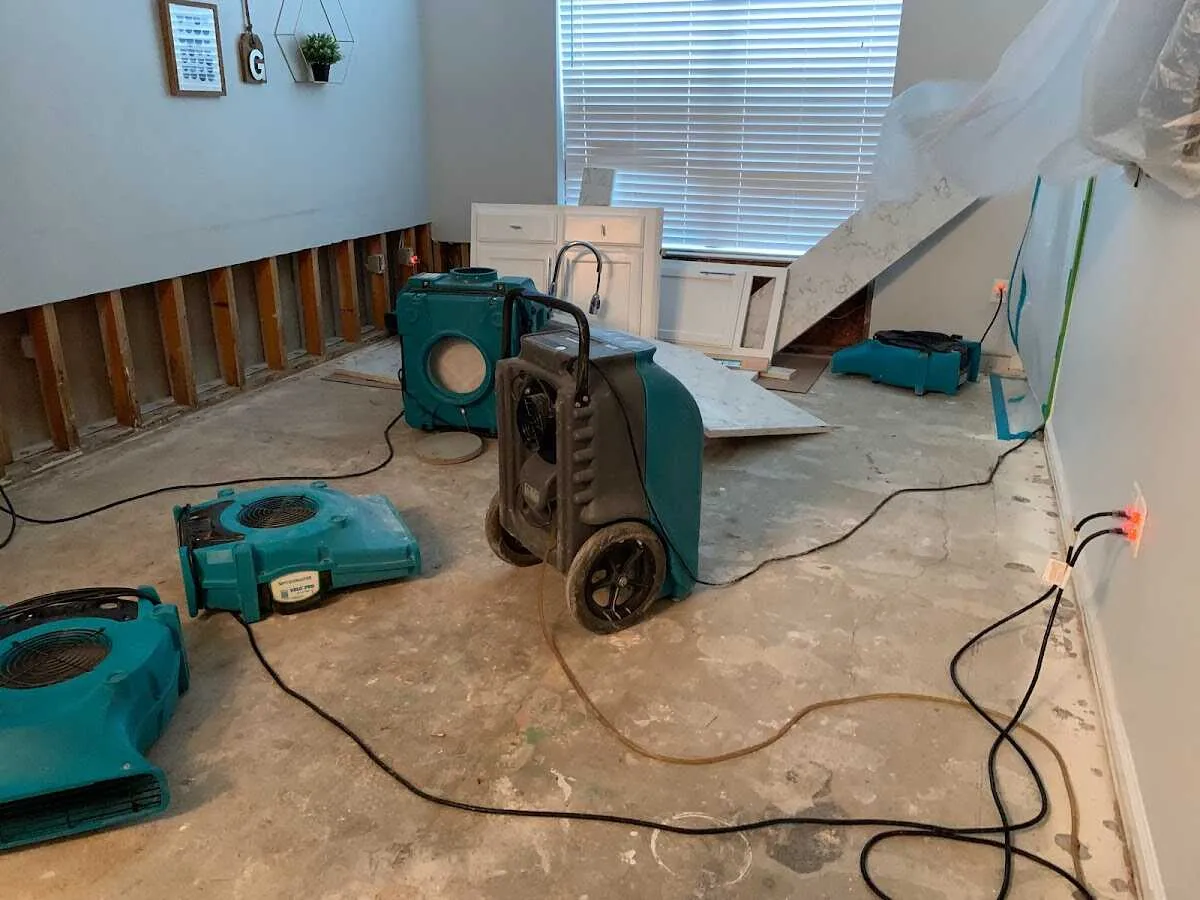 Dehumidifier in flood-cut room for Water Extraction & Removal in Fairview Park